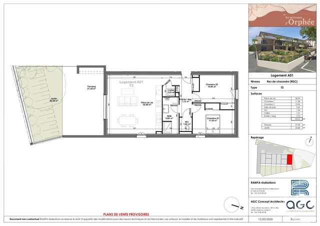 Appartement T3 à vendre - 3 pièces - 69.59 m2 - SAUZET - 26 - RHONE-ALPES - Century 21 Portes De Provence