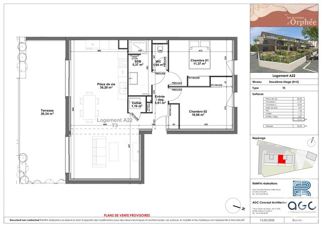 Appartement T3 à vendre - 3 pièces - 72.53 m2 - SAUZET - 26 - RHONE-ALPES - Century 21 Portes De Provence